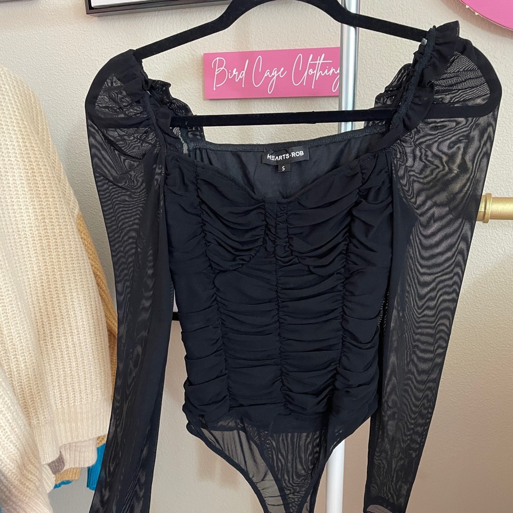 Black sheer bodysuit